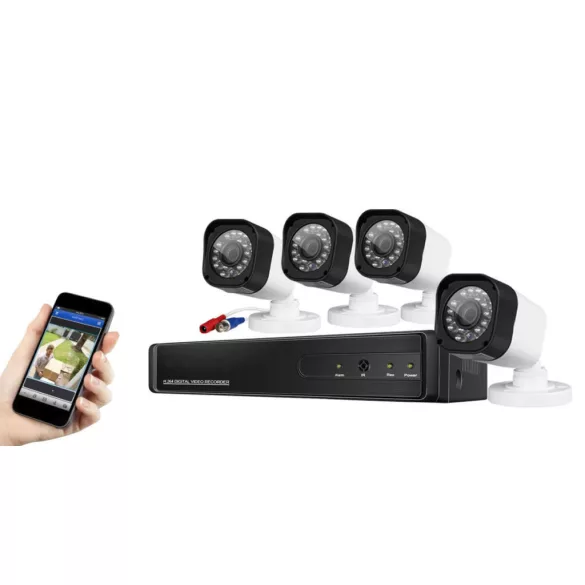 4-camera outdoor and indoor wired AHD camera system