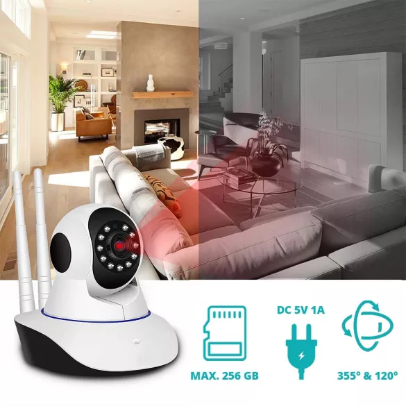 Movable WiFi Camera with 2 Antennas
