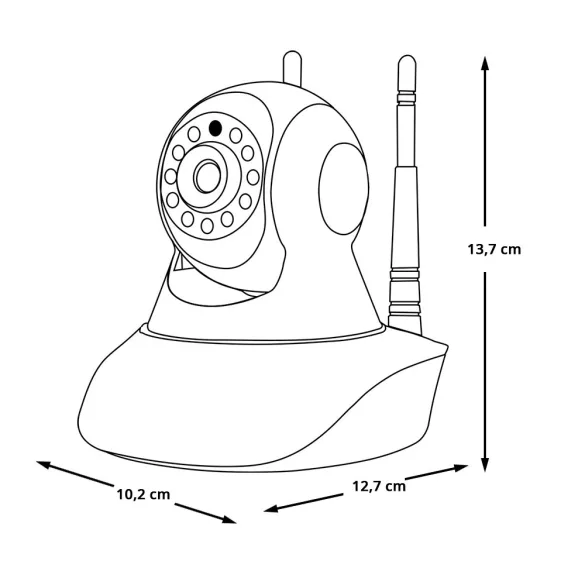 Movable WiFi Camera with 2 Antennas