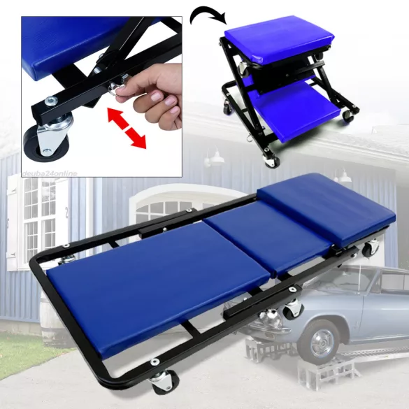 Rolling Underbench and Mechanic Chair