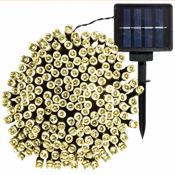 100 LED Solar Garden String Lights - 10 Meters - Warm White