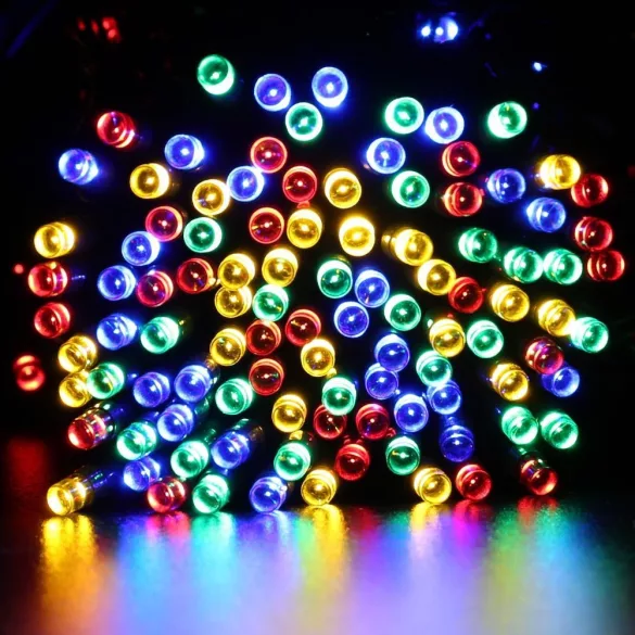 100 LED Solar Garden String Lights - 10 Meters - Colorful
