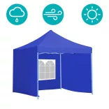 Folding Garden Pavilion in Various Types - 2.9x2.9 Meters - Blue - Pavilion + Side Wall