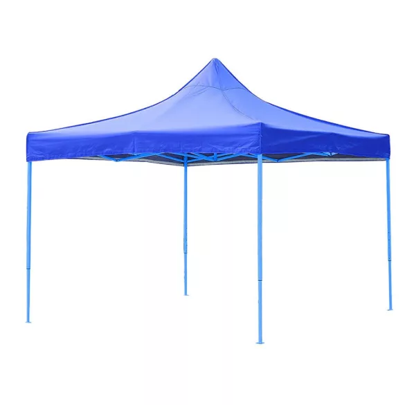 Folding Garden Pavilion in Various Types - 2.9x2.9 Meters - Blue - Pavilion + Side Wall