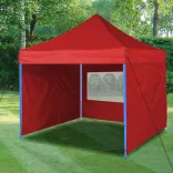 Foldable Garden Pavilion in Various Types - 2.9x2.9 Meters - Red - Pavilion + Side Wall