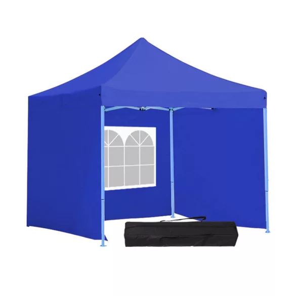 Folding Garden Pavilion in Various Types - 2.9x2.9 Meters - Blue - Pavilion + Side Wall + Carry Bag