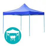 Folding Garden Pavilion in Various Types - 2.9x2.9 Meters - Blue - Pavilion + Side Wall + Carry Bag