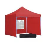 Foldable Garden Pavilion in Various Types - 2.9x2.9 Meters - Red - Pavilion + Side Wall + Carry Bag