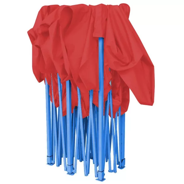 Foldable Garden Pavilion in Various Types - 2.9x2.9 Meters - Red - Pavilion + Side Wall + Carry Bag