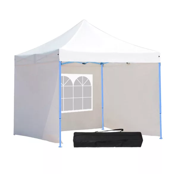 Foldable Garden Pavilion in Various Types - 2.9x2.9 Meters - White - Pavilion + Side Wall + Carry Bag