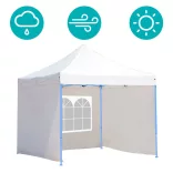 Foldable Garden Pavilion in Various Types - 2.9x2.9 Meters - White - Pavilion + Side Wall + Carry Bag