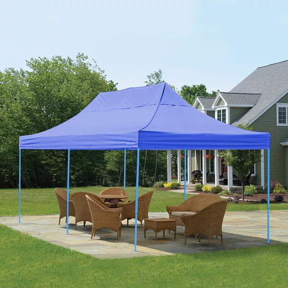 Foldable Garden Pavilion in Various Types - 2.9x5.7 Meters - Blue - Pavilion + Carry Bag