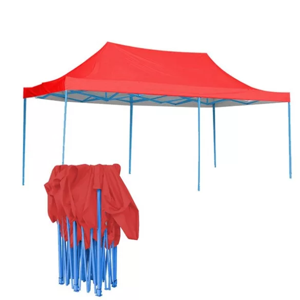 Foldable Garden Pavilion in Various Types - 2.9x5.7 Meters - Red - Pavilion + Carry Bag