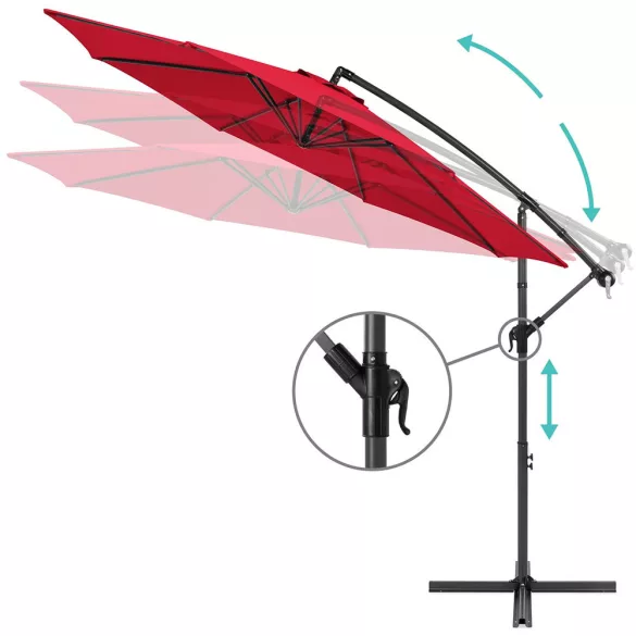 Hanging Parasol 2.7 m, Red