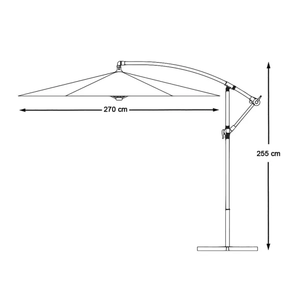 Hanging Parasol 2.7 m, Cream