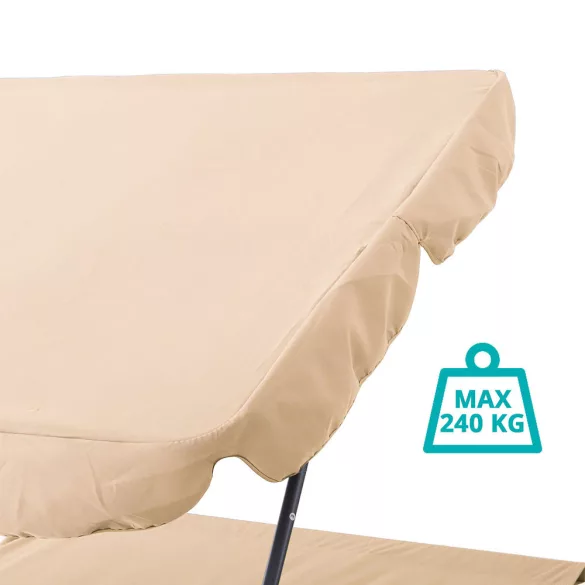 Double Sun Lounger with Canopy - Beige