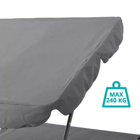 Double Sun Lounger with Canopy - Grey