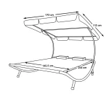 Double Sun Lounger with Canopy - Grey