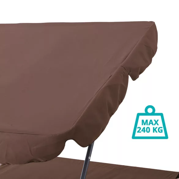 Double Sun Lounger with Canopy - Dark Brown