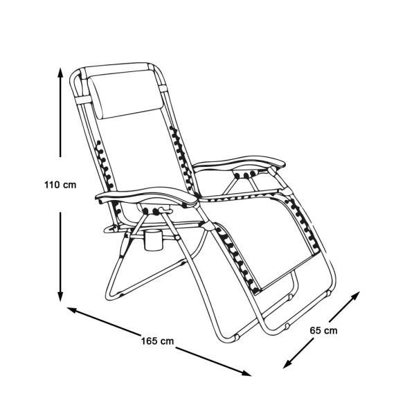 Zero Gravity Garden Chair with Free Cup Holder, 2 Beige