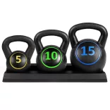 3-piece kettlebell set - 2.3/4.5/6.7 kg (5/10/15 lbs)