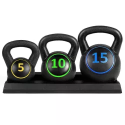 3-piece kettlebell set - 2.3/4.5/6.7 kg (5/10/15 lbs)