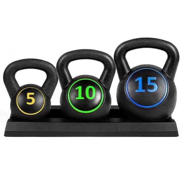 3-piece kettlebell set - 2.3/4.5/6.7 kg (5/10/15 lbs)