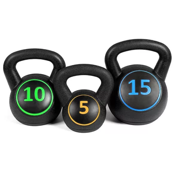 3-piece kettlebell set - 2.3/4.5/6.7 kg (5/10/15 lbs)