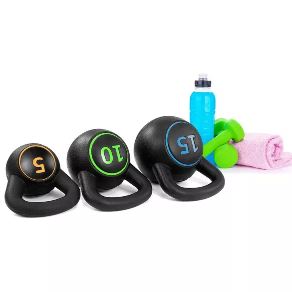 3-piece kettlebell set - 2.3/4.5/6.7 kg (5/10/15 lbs)