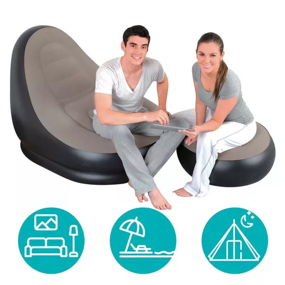 Inflatable Armchair with Footrest