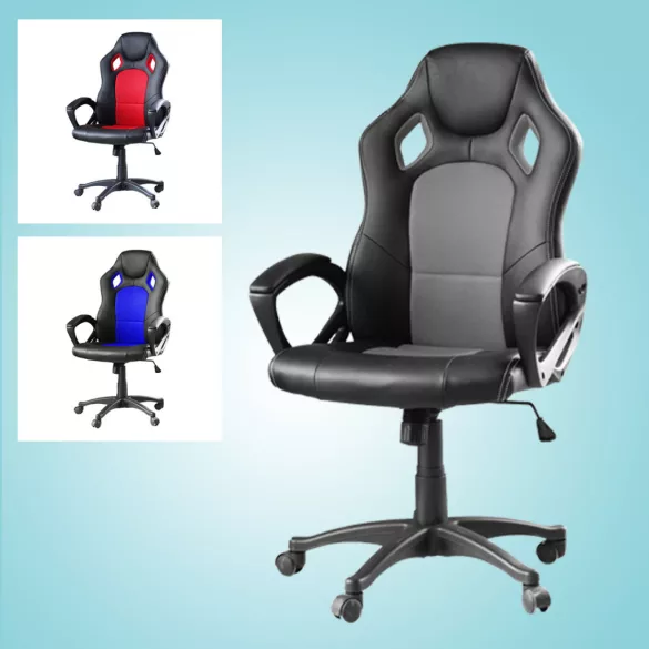 Gamer chair in multiple colors - basic-colored backrest, gray
