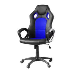   Gamer chair in multiple colors - basic-colored backrest, blue
