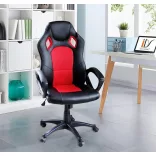 Gamer chair in multiple colors - basic colored backrest, red