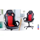 Gamer chair in multiple colors - basic colored backrest, red