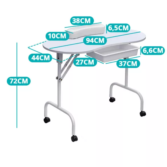 Portable manicure table with gift bag, 2 types - drawer