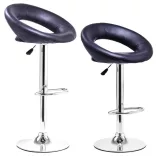 Set of 2 Bar Stools, Available in Color - Black