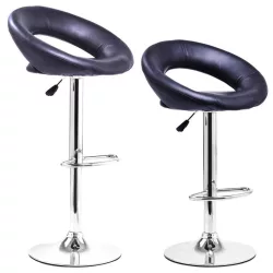 Set of 2 Bar Stools, Available in Color - Black
