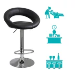 Set of 2 Bar Stools, Available in Color - Black
