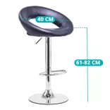 Set of 2 Bar Stools, Available in Color - Black