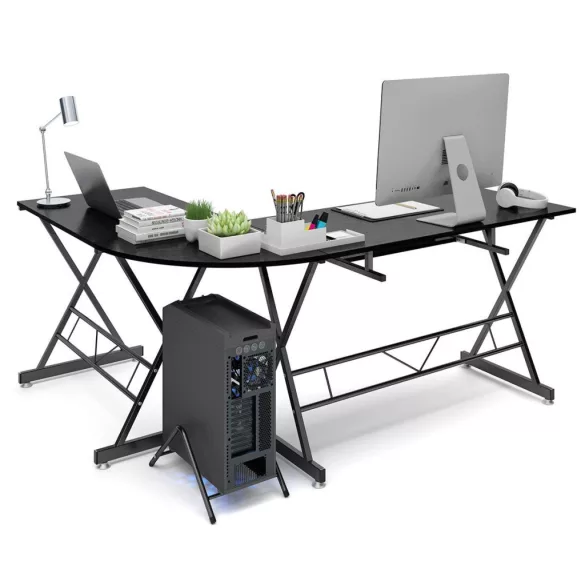 L-shaped desk - black