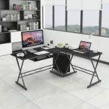 L-shaped desk - black