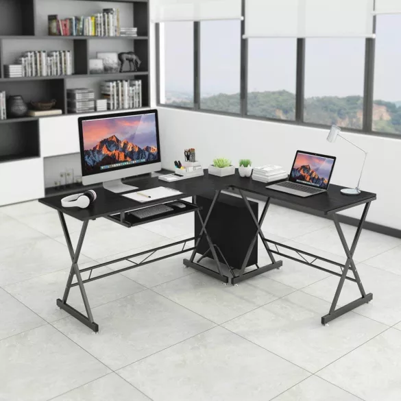 L-shaped desk - black