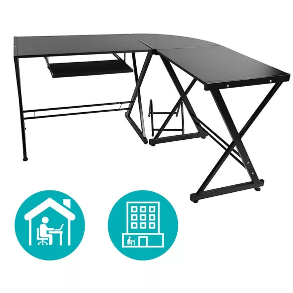 L-shaped desk - black