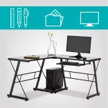 L-shaped desk - black