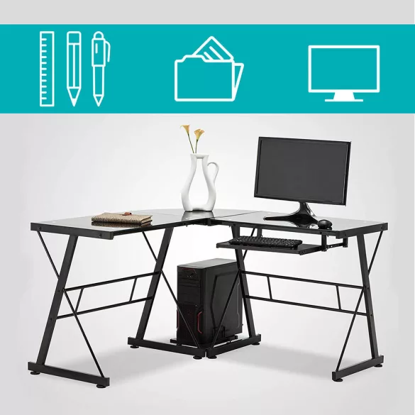 L-shaped desk - black