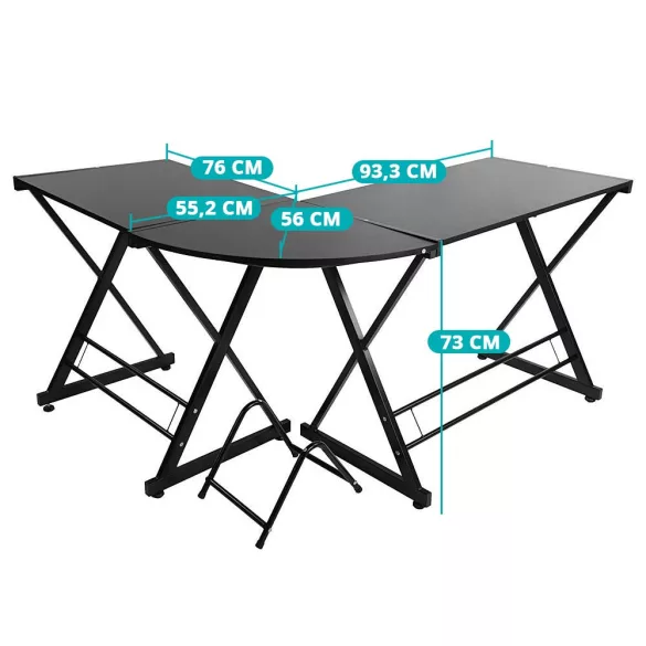 L-shaped desk - black