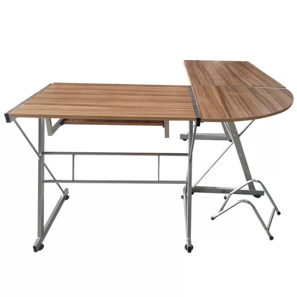 L-shaped desk - brown