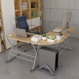 L-shaped desk - brown