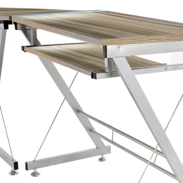 L-shaped desk - brown