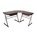 L-shaped desk - dark brown